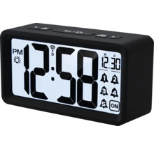 Schwarzer digitaler Wecker mit großem Display