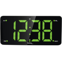 Digitale Funkweckeranzeige mit Uhrzeit 12:38 und Techno Line Logo