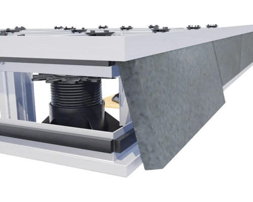 Unterkonstruktion für Terrassendielen mit verstellbaren Füßen