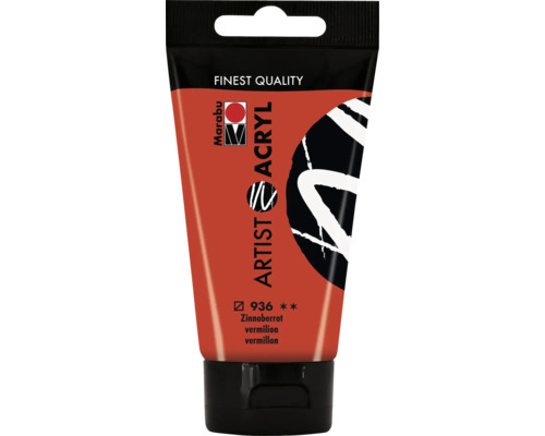 Marabu Acrylfarbe Artist Acryl zinnoberrot 936 75 ml Tube Künstler Acrylfarbe Zinnoberrot von Marabu