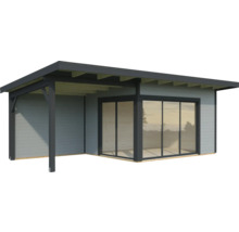 Gartenhaus Palmako Andrea inkl. Fußboden 715 x 402 cm hellgrau-anthrazit