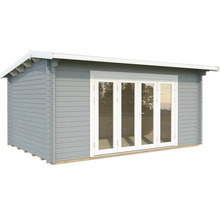 Gartenhaus Palmako Ines 13,7 m2 Bifold inkl. Fußboden 524 x 379 cm hellgrau-weiß