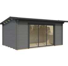 Gartenhaus Palmako Ines 13,7 m2 Slide Plus inkl. Fußboden 524 x 379 cm dunkelgrau-anthrazit
