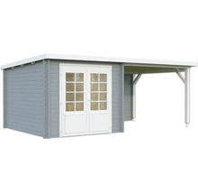 Gartenhaus Palmako Ella 6,9+8,2 m² 554 x 340 cm hellgrau-weiß
