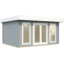Gartenhaus Palmako Bret 14,8 m² inkl. Fußboden 502 x 422 cm hellgrau-weiß
