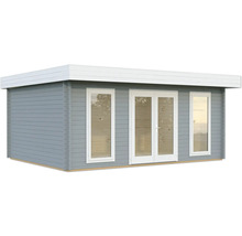 Gartenhaus Palmako Bret 19,9 m² inkl. Fußboden 574 x 474 cm hellgrau-weiß