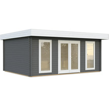 Gartenhaus Palmako Bret 19,9 m² inkl. Fußboden 574 x 474 cm dunkelgrau-weiß