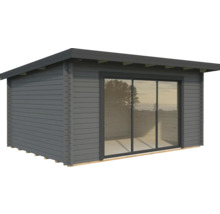 Gartenhaus Palmako Lea 14,2 m² Slide inkl. Fußboden 494 x 402 cm dunkelgrau-anthrazit