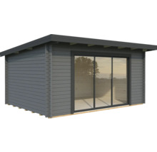 Gartenhaus Palmako Lea 14,2 m² Slide Plus inkl. Fußboden 494 x 402 cm dunkelgrau-anthrazit