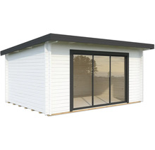 Gartenhaus Palmako Lea 14,2 m² Slide Plus inkl. Fußboden 494 x 402 cm weiß-anthrazit