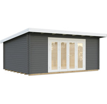 Gartenhaus Palmako Lea 19,4 m² inkl. Fußboden 578 x 451 cm dunkelgrau-weiß