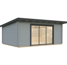 Gartenhaus Palmako Lea 19,4 m² Slide inkl. Fußboden 578 x 451 cm hellgrau-anthrazit