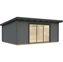 Gartenhaus Palmako Lea 19,4 m² Slide inkl. Fußboden 578 x 451 cm dunkelgrau-anthrazit