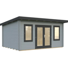 Gartenhaus Palmako Lisa 14,2 m² inkl. Fußboden 494 x 394 cm hellgrau-anthrazit