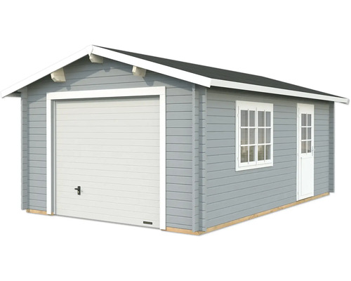 Einzelgarage Palmako Roger 19 m² mit Sektionaltor 426 x 598 cm hellgrau-weiß