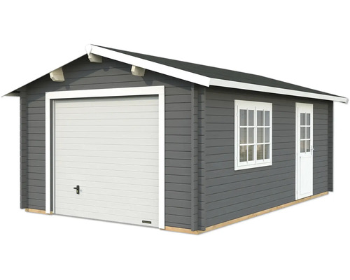 Einzelgarage Palmako Roger 19 m² mit Sektionaltor 426 x 598 cm dunkelgrau-weiß