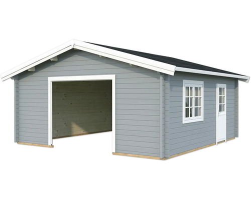 Einzelgarage Palmako Roger 27,7 m² ohne Tor 622 x 596 cm hellgrau-weiß