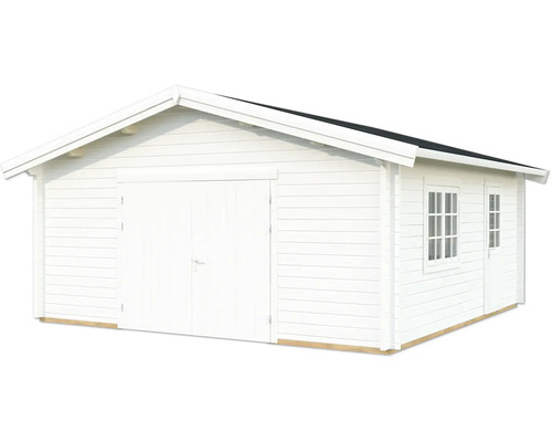 Einzelgarage Palmako Roger 27,7 m² mit Holztor 622 x 596 cm weiß