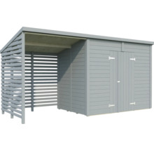 Gartenhaus Palmako Leif 4,5+2,9 m² inkl. Fußboden 467 x 187 cm hellgrau