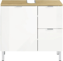 Waschbeckenunterschrank mit einer Tür, zwei Schubladen und Füßen