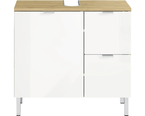 Waschbeckenunterschrank mit einer Tür, zwei Schubladen und Füßen