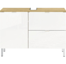 Waschbeckenunterschrank mit zwei Türen und Schublade, Holzplatte