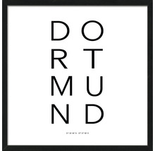 Gerahmtes Bild Dortmund Letters simple 53x53 cm