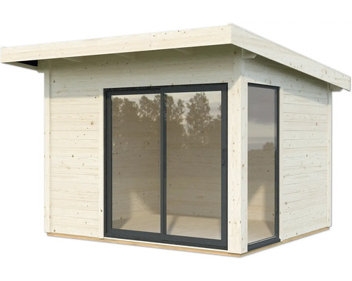 Holzgartenhaus mit Schiebetür und Fenster