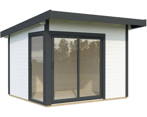 Gartenhaus Palmako Andrea 7,5 m² Slide Plus inkl. Fußboden 340 x 352 cm weiß-anthrazit Gartenhaus Palmako Andrea 7,5 m² Slide Plus inkl. Fußboden 340 x 352 cm weiß-anthrazit