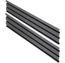 Zwei graue Metall Laufschienen