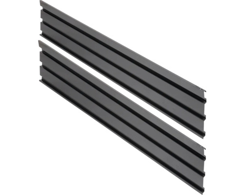 Zwei graue Metall Laufschienen