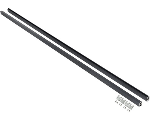 Befestigungsset floraworld für Steckzaun-System Aluminium-Lamellen anthrazit Zwei Aluminiumprofile mit Befestigungsmaterial