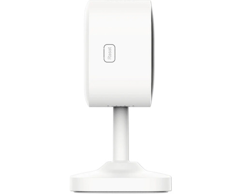 Weiße Überwachungskamera mit Reset-Taste