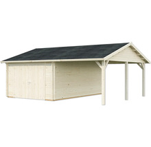 Einzelgarage Palmako Roger 19,0+16,2m² mit Holztor 703 x 619 cm natur