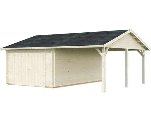 Holzgarage mit Carport Anbau