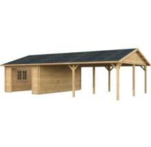 Einzelgarage Palmako Roger 19,0+33,2 m² kit ohne Tor 1006 x 619 cm tauchgrundiert braun
