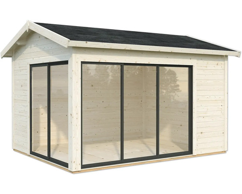 Gartenhaus aus Holz mit Glasfront