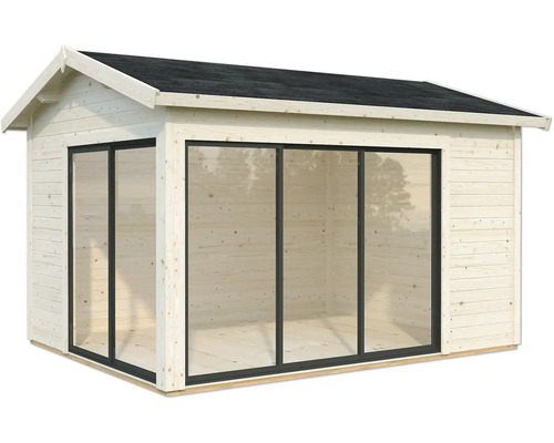 Gartenhaus aus Holz mit Glasfront