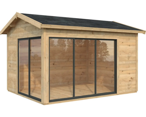 Gartenhaus Palmako Amanda 11,2 m² Slide Plus inkl. Fußboden 434 x 340 cm tauchgrundiert braun