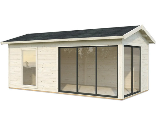 Holzgartenhaus mit Fenster und Schiebetür