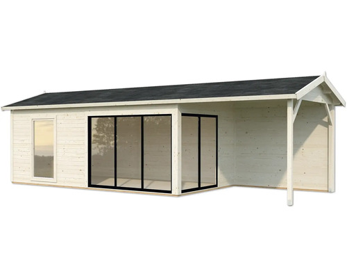 Holzgartenhaus mit Fenster und Schiebetür