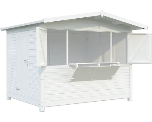 Marktstand Palmako Marian 6,2 m² inkl. Fußboden 328 x 284 cm weiß