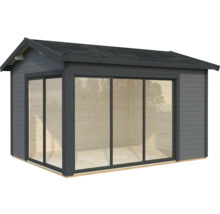 Gartenhaus mit Glasfront und Satteldach