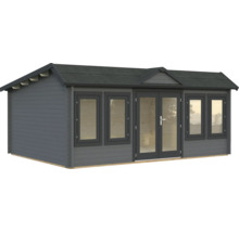 Gartenhaus Palmako Claudia Pent 19,4 m² inkl. Fußboden 578 x 425 cm dunkelgrau-anthrazit