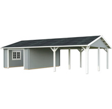 Gartenhaus mit Carport aus Holz