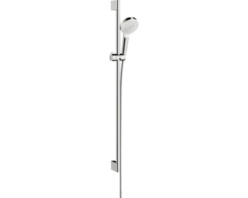 Brausegarnitur hansgrohe Crometta 100 1jet EcoSmart weiß chrom glänzend Brausestangenlänge 959 mm 26539400