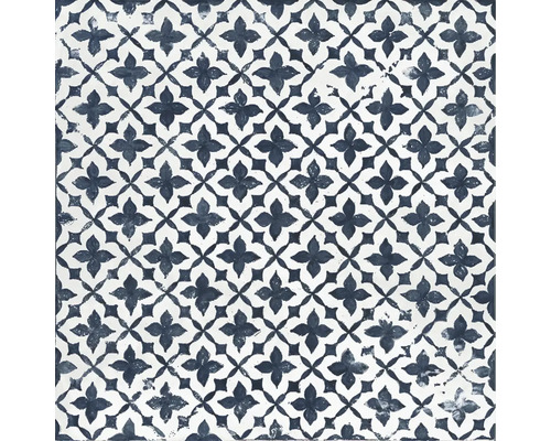 Wand- und Bodenfliese Block Flower azul 20x20cm Fliese mit floralem Muster