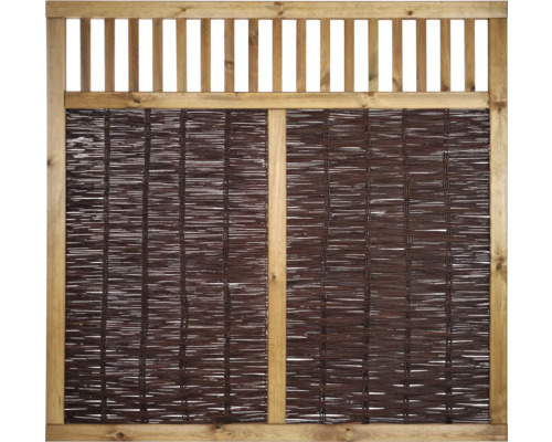 Hauptelement Weidengeflechtzaun Vesuv 180 x 180 cm braun Sichtschutzzaun aus Holz und Weide