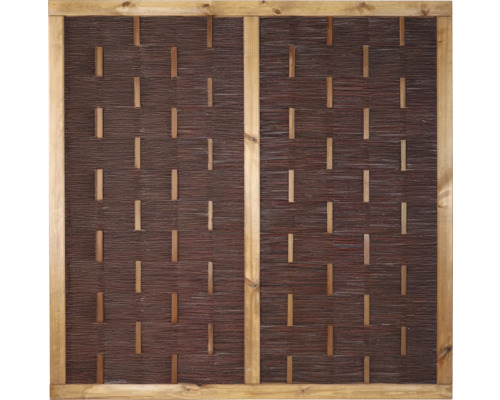 Hauptelement Weidengeflechtzaun Ätna 180 x 180 cm braun Sichtschutzelement aus Weide mit Holzrahmen