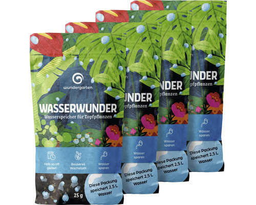 Vier Packungen Wasserwunder Wasserspeicher für Topfpflanzen